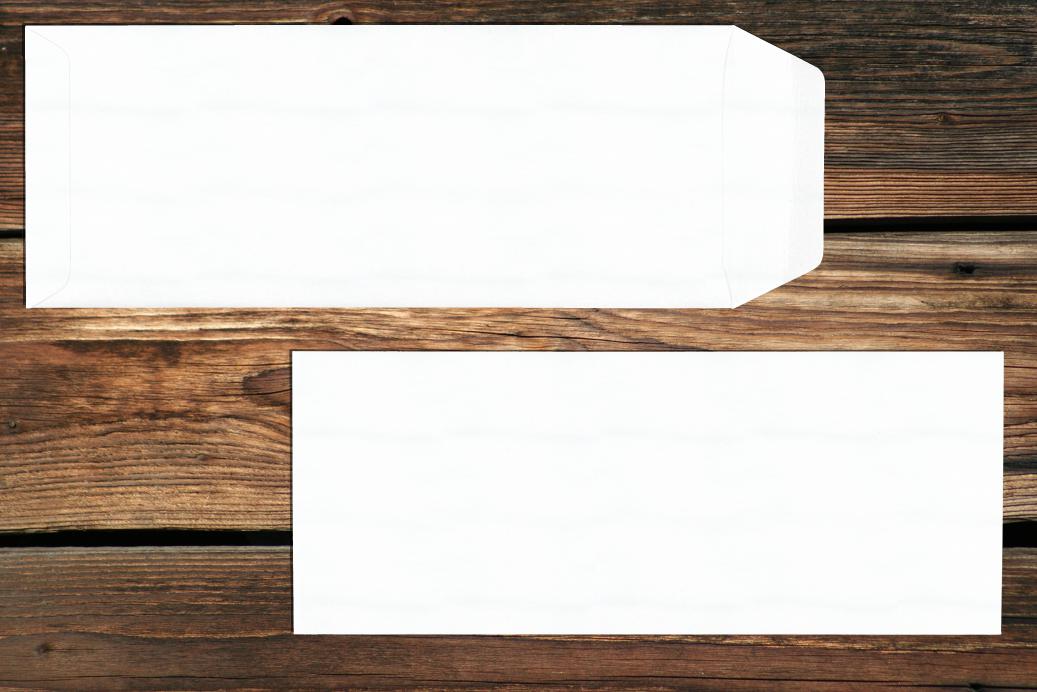 Versandtaschen 125x312 mm Nassklebend Naturweiß 120 g/qm